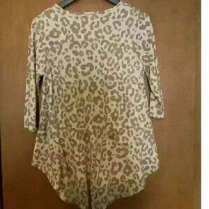 Heimish USA Brushed Cotton Animal Print Oversized‎ Babydoll Top Size S